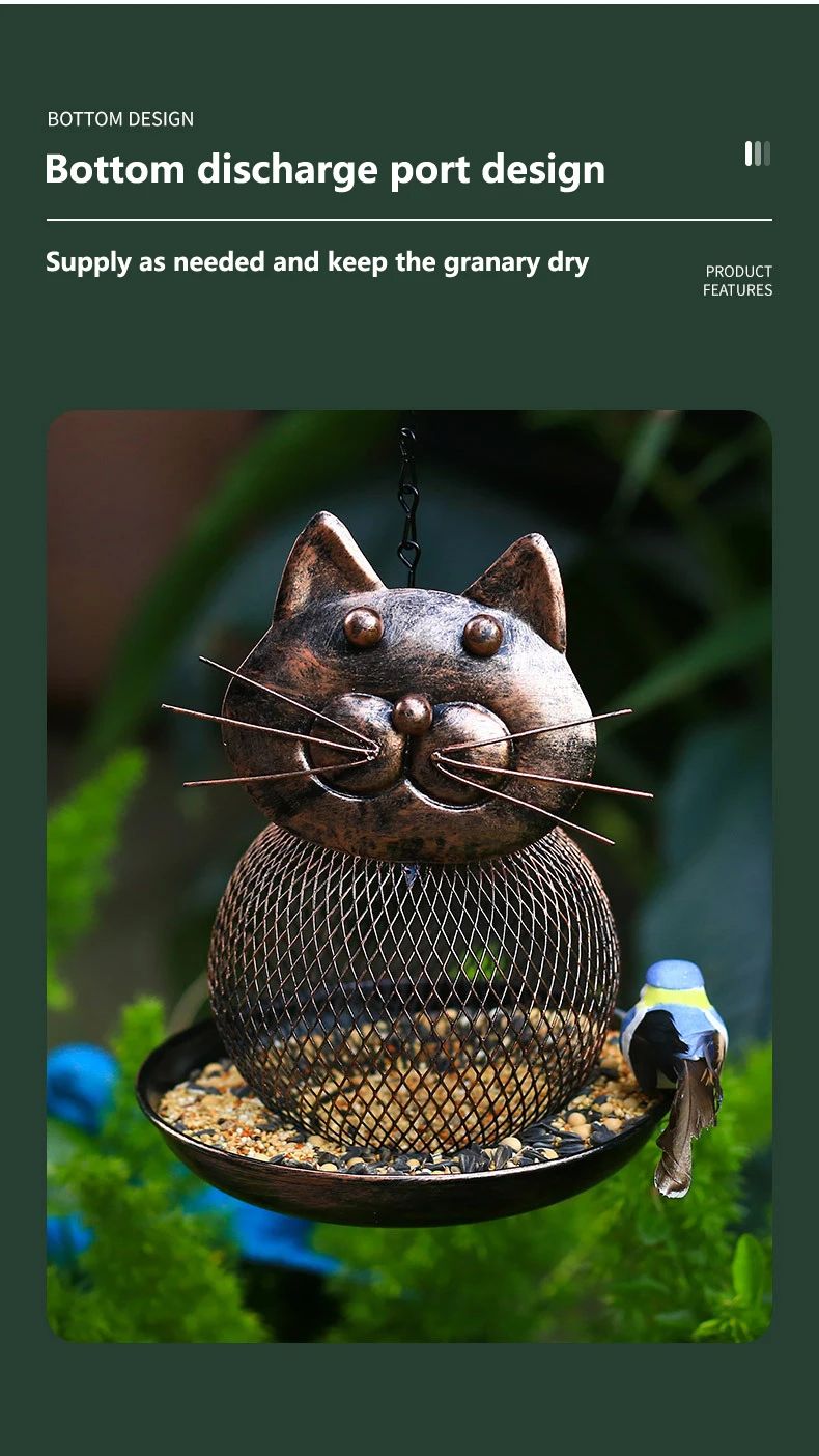 LargeCapacity Metal Bird Feeder  SquirrelProof Outdoor Hanging Feeder 8