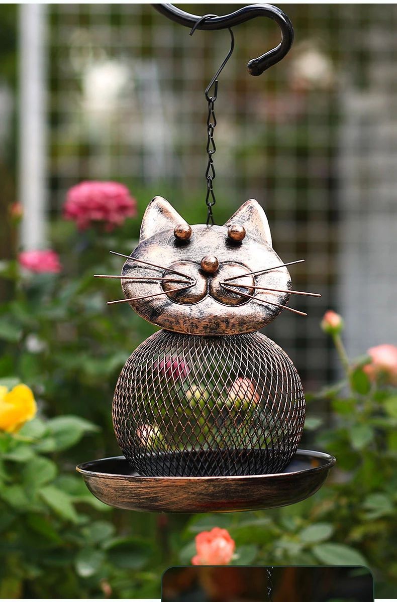 LargeCapacity Metal Bird Feeder  SquirrelProof Outdoor Hanging Feeder 10