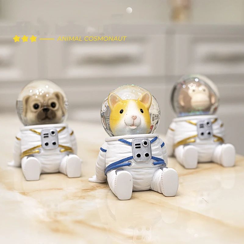 Astronaut Crystal Ball Figurine  Cute Cartoon Spaceman Desk  Shelf Decor 2