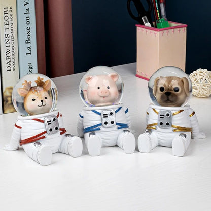 Astronaut Crystal Ball Figurine  Cute Cartoon Spaceman Desk  Shelf Decor 3