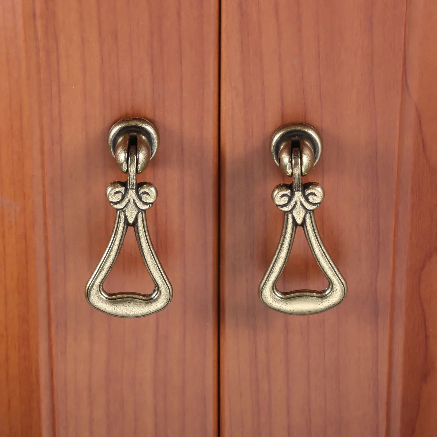 VintageDrop Antique Brass DropRing Drawer Pull  Classic Retro Cabinet Knob  Handle For Dressers Cup 3