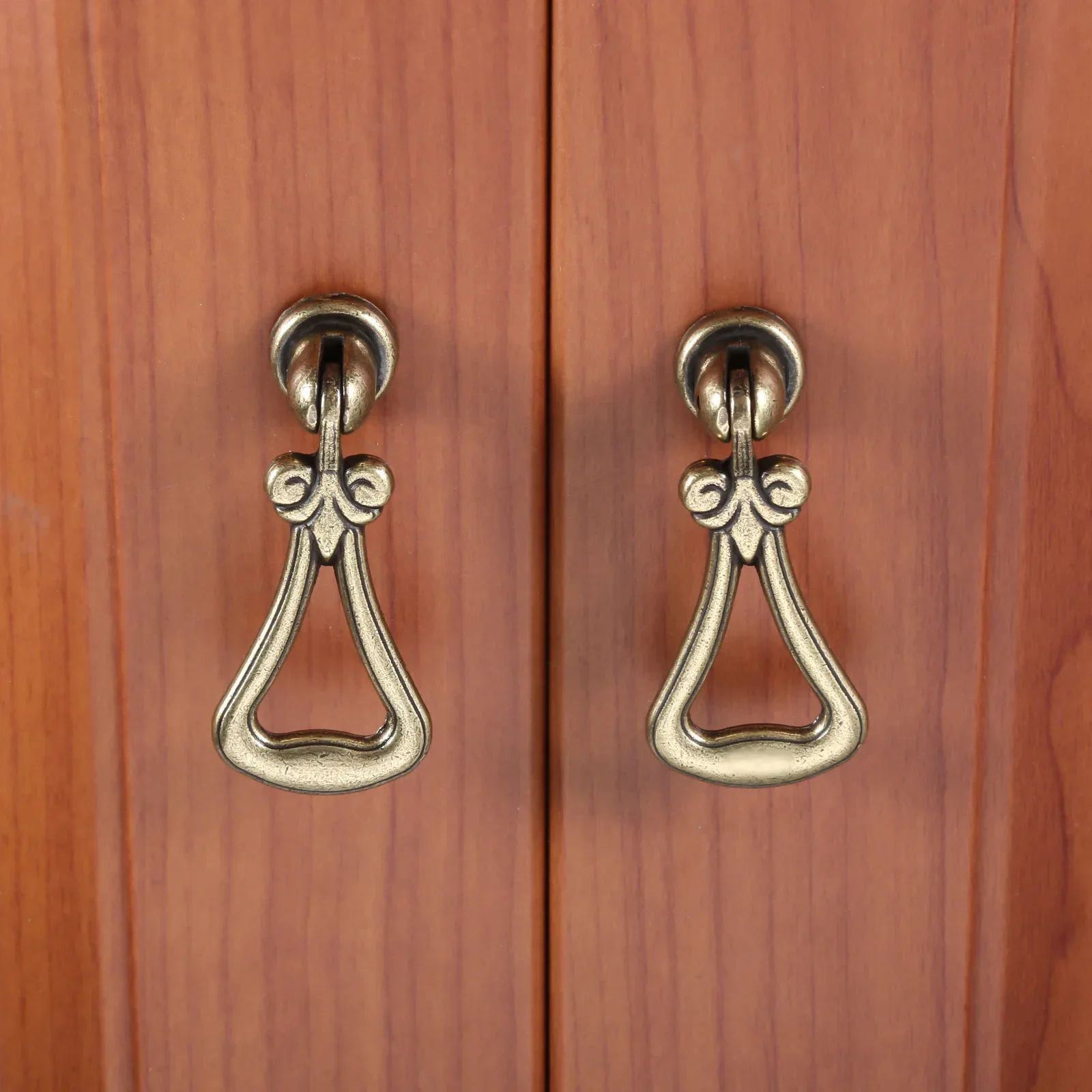 VintageDrop Antique Brass DropRing Drawer Pull  Classic Retro Cabinet Knob  Handle For Dressers Cup 3