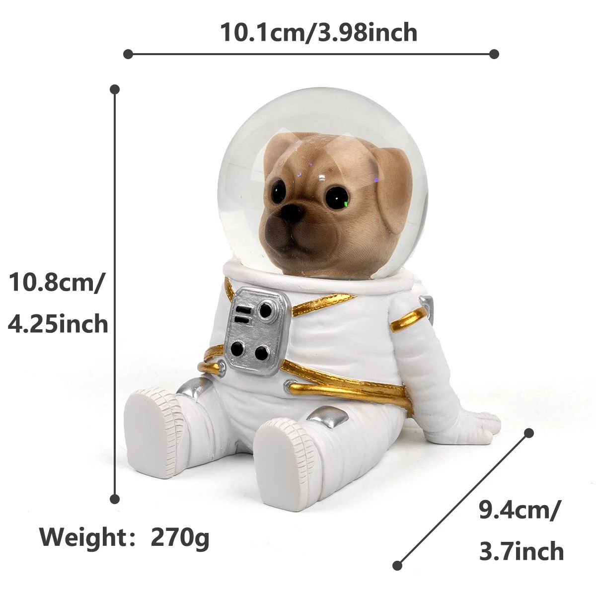 Astronaut Crystal Ball Figurine  Cute Cartoon Spaceman Desk  Shelf Decor 6