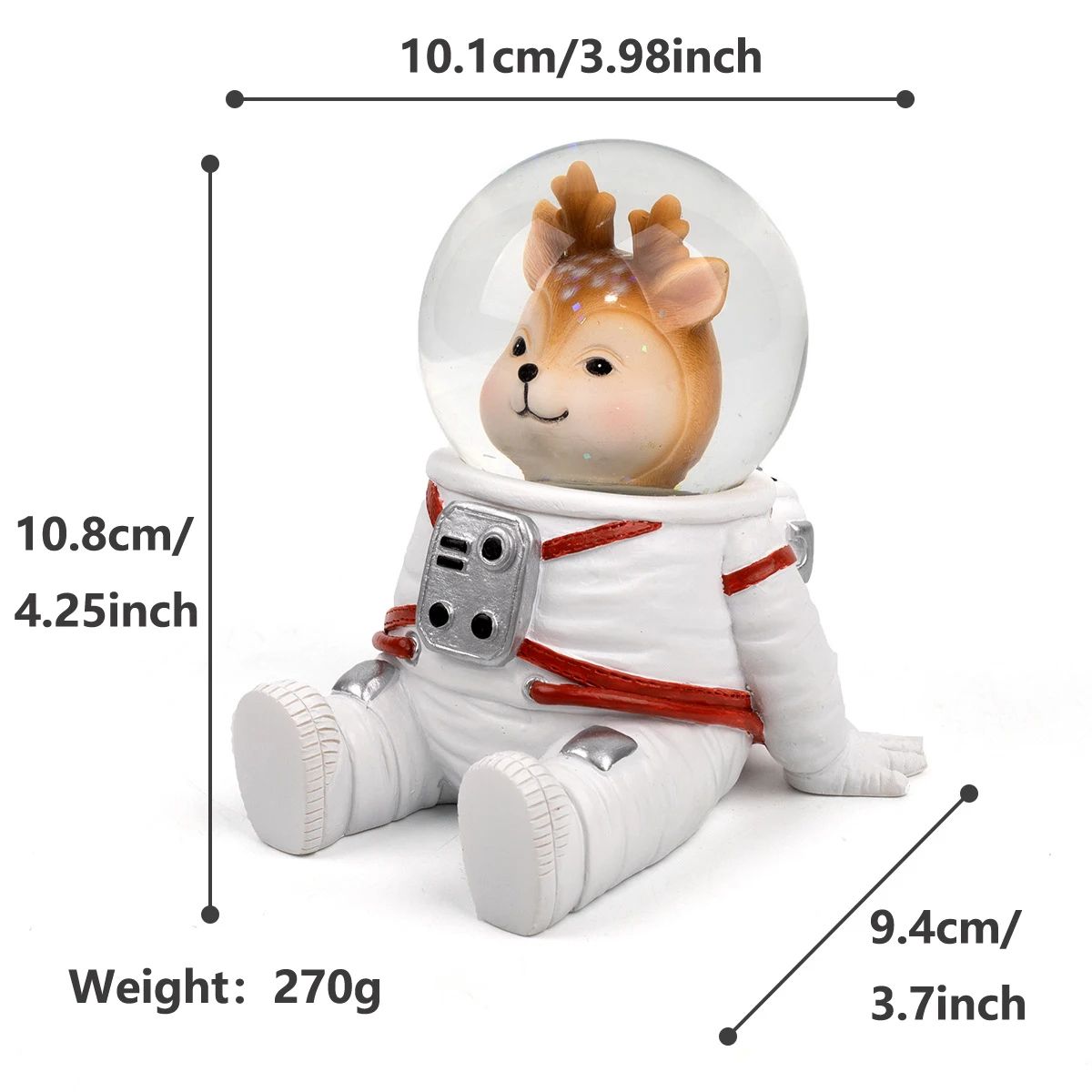 Astronaut Crystal Ball Figurine  Cute Cartoon Spaceman Desk  Shelf Decor 8