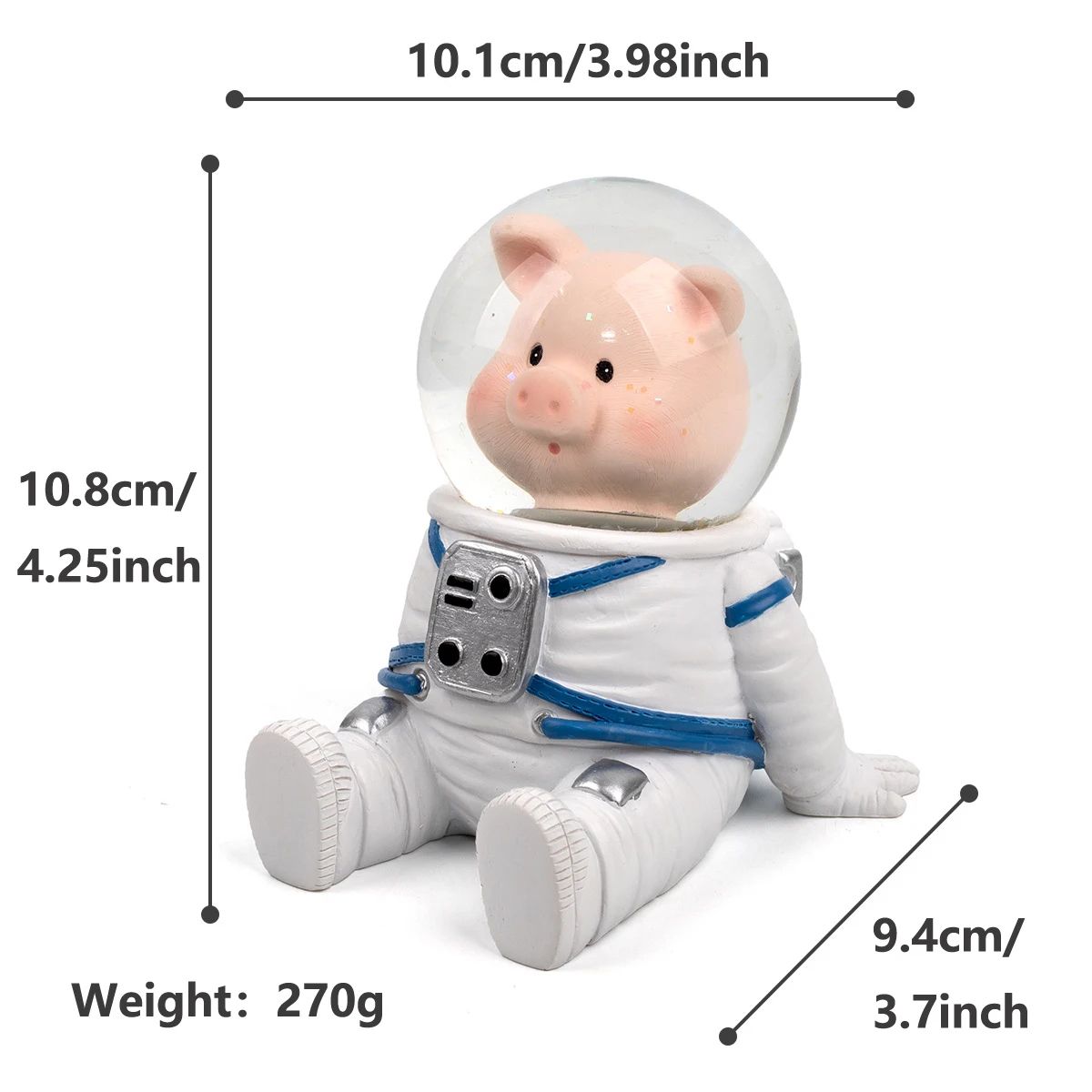 Astronaut Crystal Ball Figurine  Cute Cartoon Spaceman Desk  Shelf Decor 9