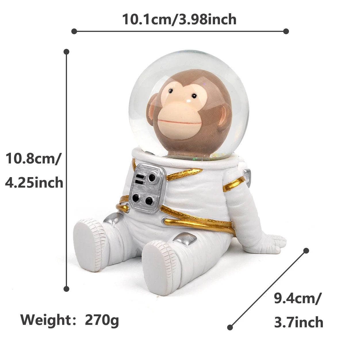 Astronaut Crystal Ball Figurine  Cute Cartoon Spaceman Desk  Shelf Decor 10