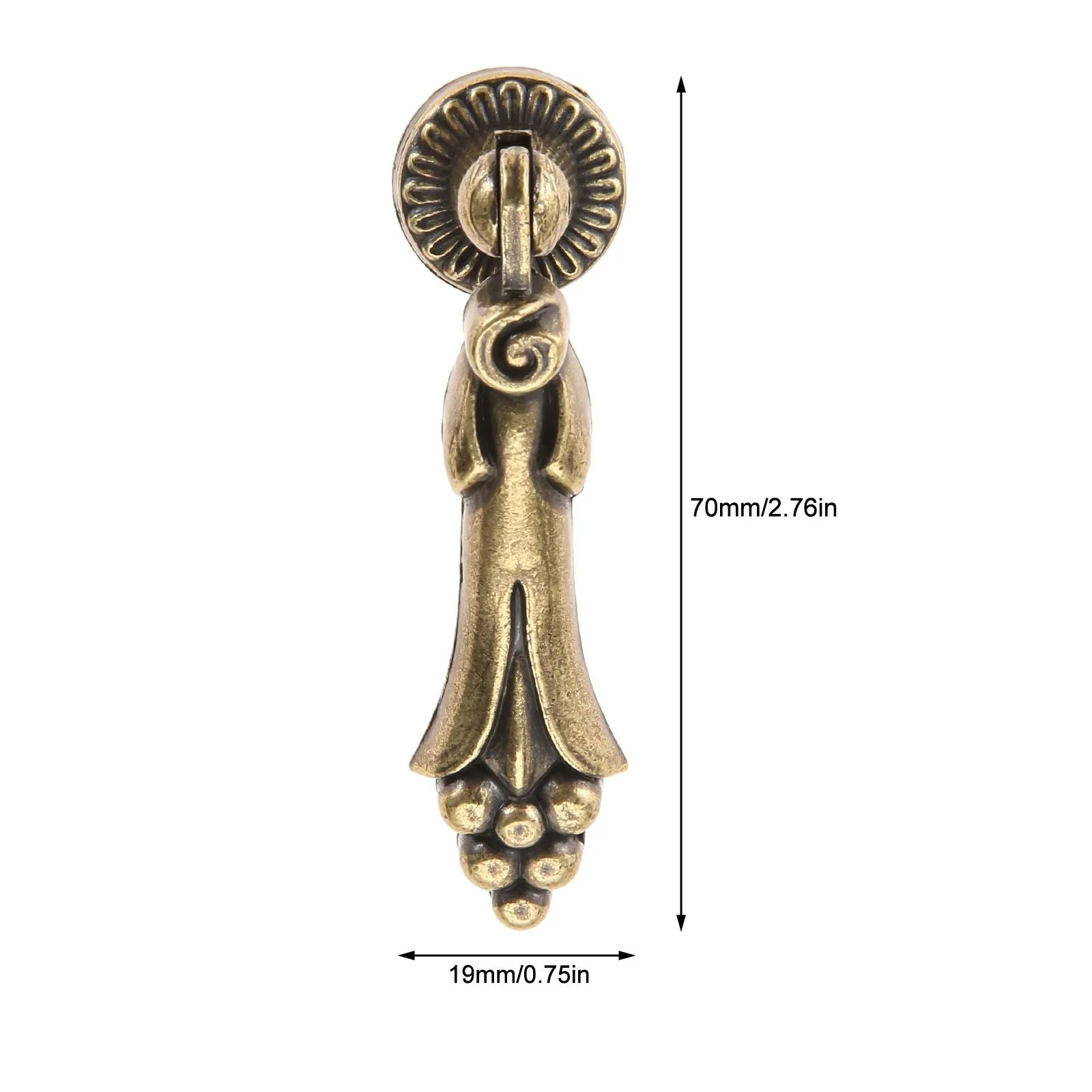 VintageDrop Antique Brass DropRing Drawer Pull  Classic Retro Cabinet Knob  Handle For Dressers Cup 7