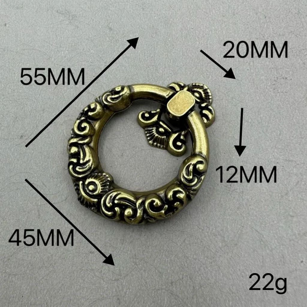 VintageDrop Antique Brass DropRing Drawer Pull  Classic Retro Cabinet Knob  Handle For Dressers Cup 8