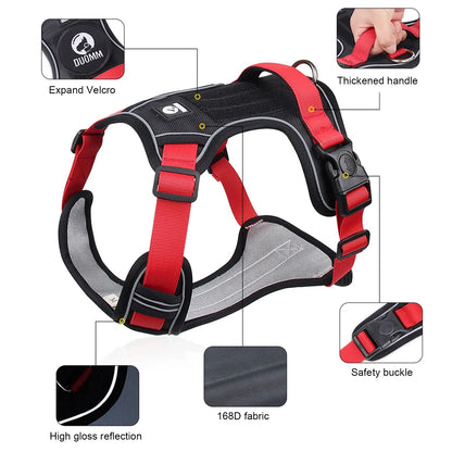 Reflective Tactical Dog Harness  Waterproof 1680D Oxford Vest For Medium  Large Dogs 1