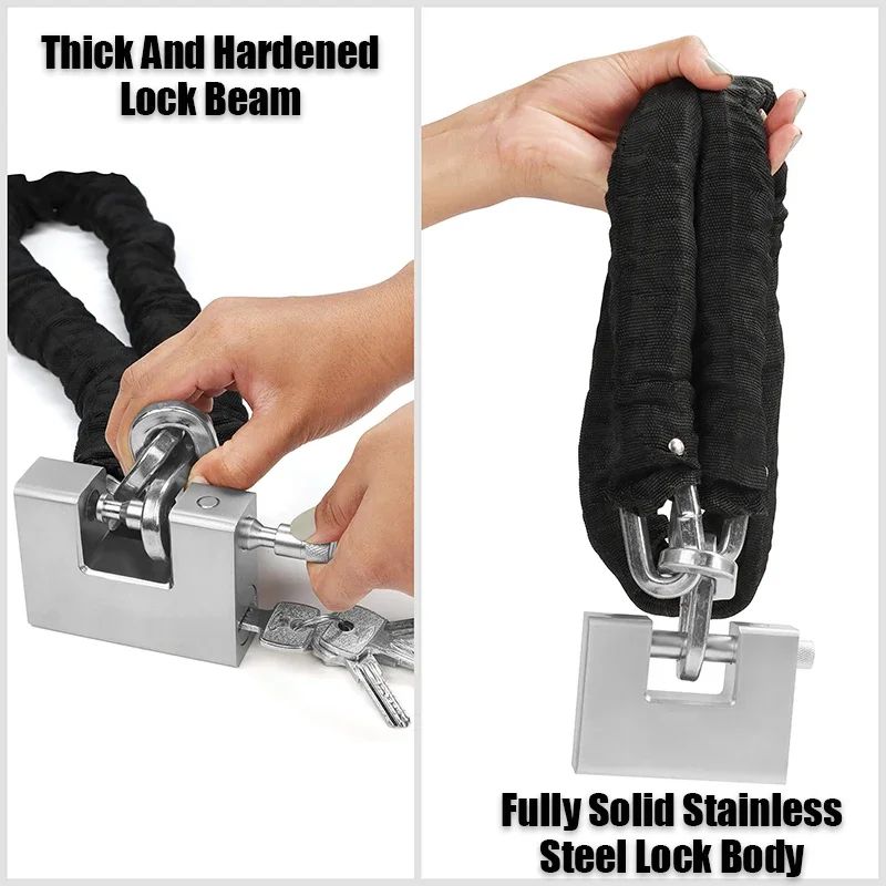 HeavyDuty DShackle Security Padlock  3Key High Security Lock For Garage Gate  Container 1