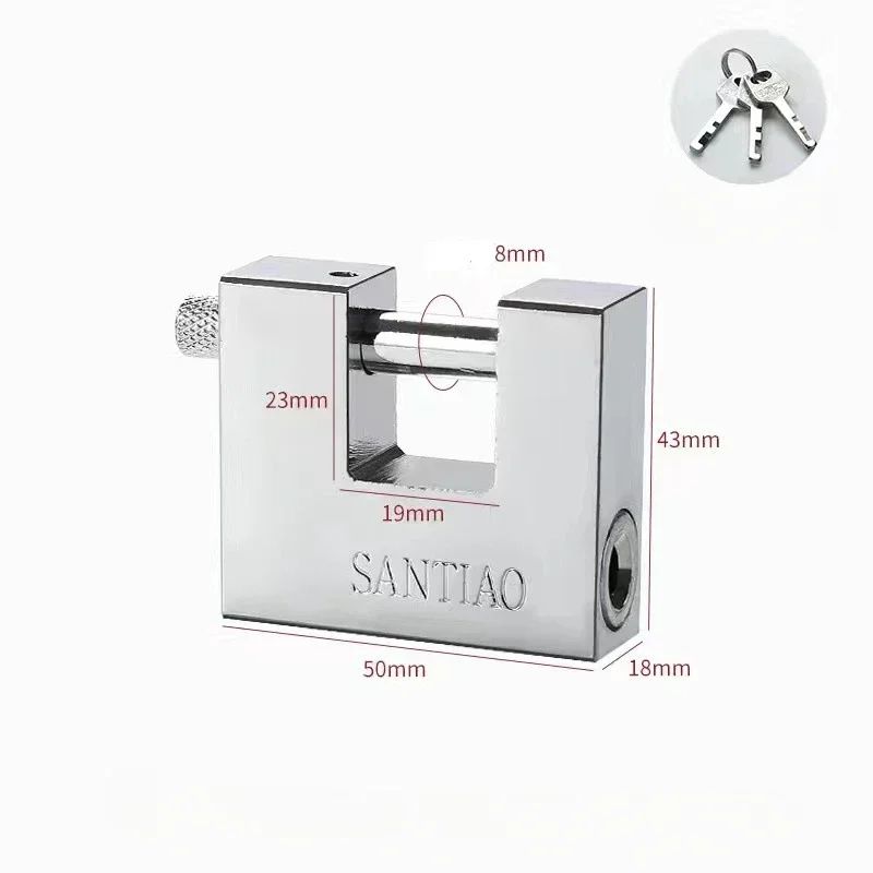 HeavyDuty DShackle Security Padlock  3Key High Security Lock For Garage Gate  Container 7