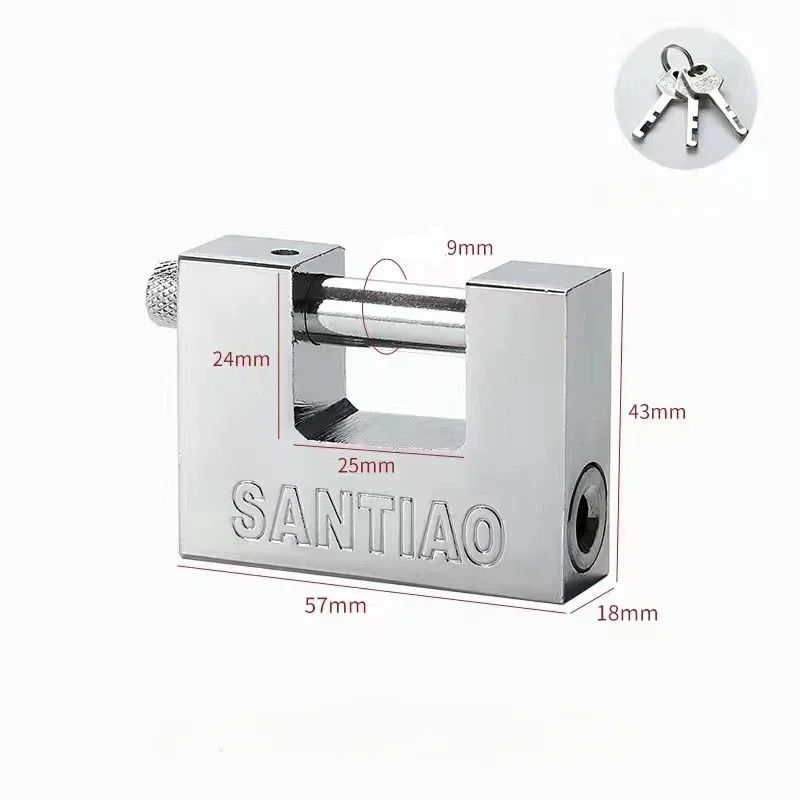 HeavyDuty DShackle Security Padlock  3Key High Security Lock For Garage Gate  Container 8