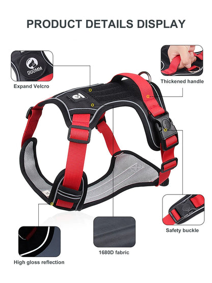 Reflective Tactical Dog Harness  Waterproof 1680D Oxford Vest For Medium  Large Dogs 8