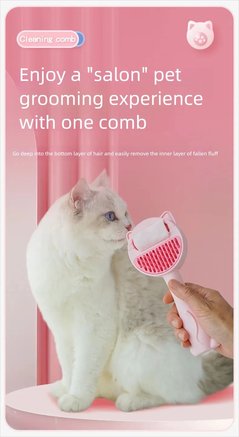 Pet Steam Massage Brush  Soft RoundHead Grooming Comb For Dogs  Cats 10