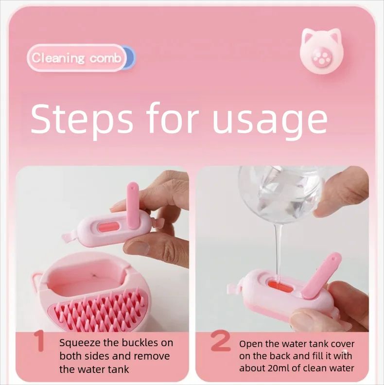 Pet Steam Massage Brush  Soft RoundHead Grooming Comb For Dogs  Cats 14
