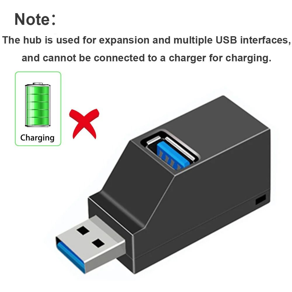 USB Hub Adapter Mini Splitter With Three Ports For PC And Laptop 4