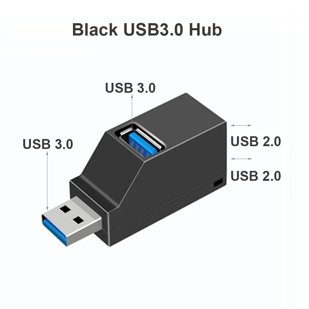 USB Hub Adapter Mini Splitter With Three Ports For PC And Laptop 8