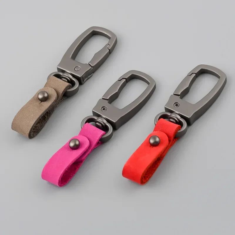Matte Leather  Metal Keychain  Minimalist AntiDetachable Key Ring For Men  Women 1