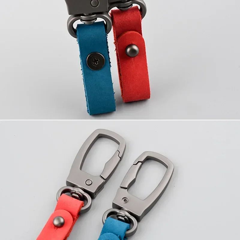 Matte Leather  Metal Keychain  Minimalist AntiDetachable Key Ring For Men  Women 2