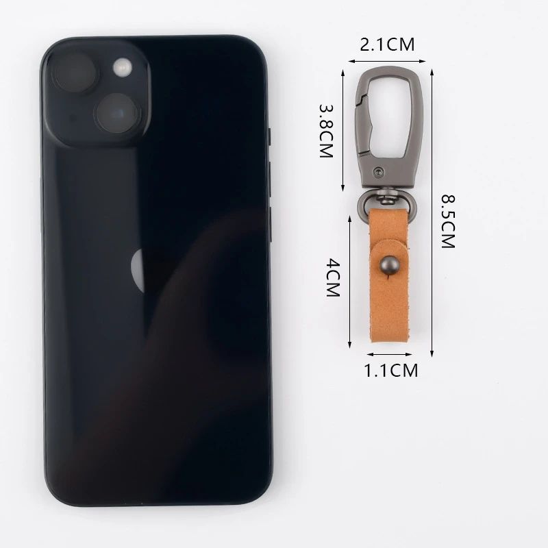 Matte Leather  Metal Keychain  Minimalist AntiDetachable Key Ring For Men  Women 6