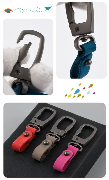 Matte Leather  Metal Keychain  Minimalist AntiDetachable Key Ring For Men  Women 7