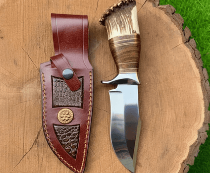 buynow handmade antler handle outdoor knife