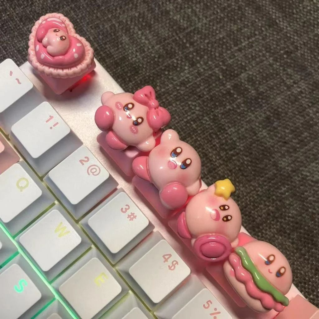 Handmade Pink Cartoon Keycap Custom PBT Mechanical Keyboard Keycap