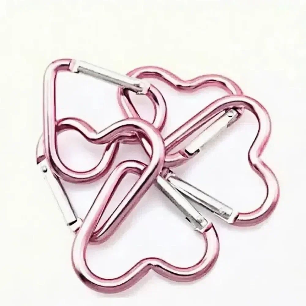 Heart Shaped Metal Carabiner Keychain Set for Outdoor and Everyday Use 5 Pack