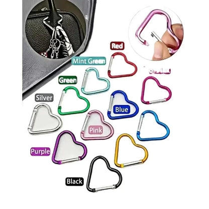 Heart Shaped Metal Carabiner Keychain Set For Outdoor And Everyday Use 5 Pack 2