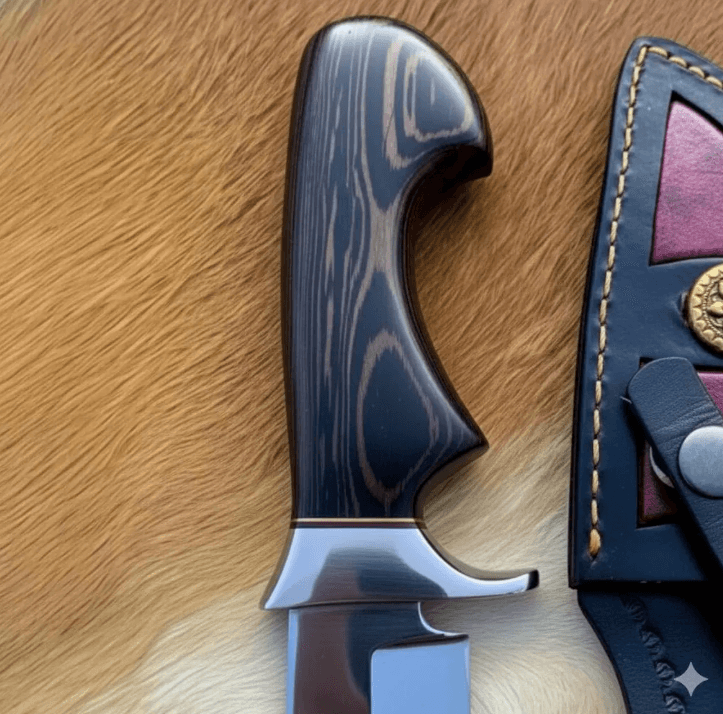 buynow mirror polished clip point knife leather sheath