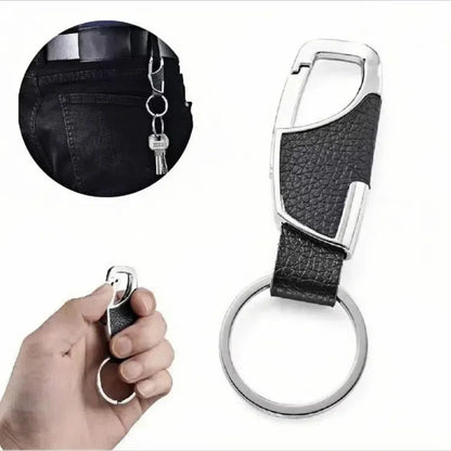 Personalized Leather Splicing Waist Hanging Car Keychain For Men 2