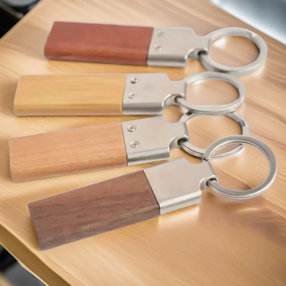 Custom Laser Engraved Wood Keychain Personalized Name Key Ring Gift