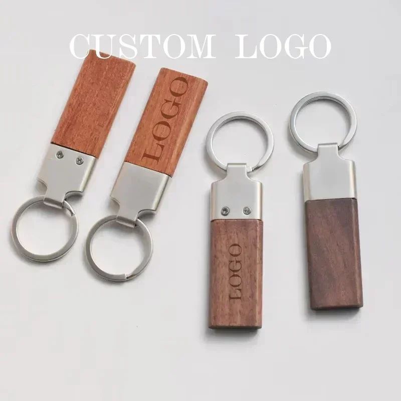 Custom Laser Engraved Wood Keychain Personalized Name Key Ring Gift 3