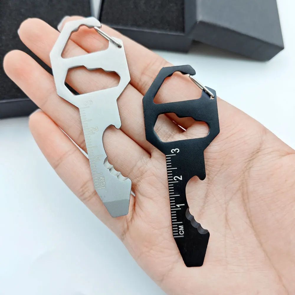 6 in 1 Stainless Steel Multitool Keychain with Bottle Opener and Wrench
