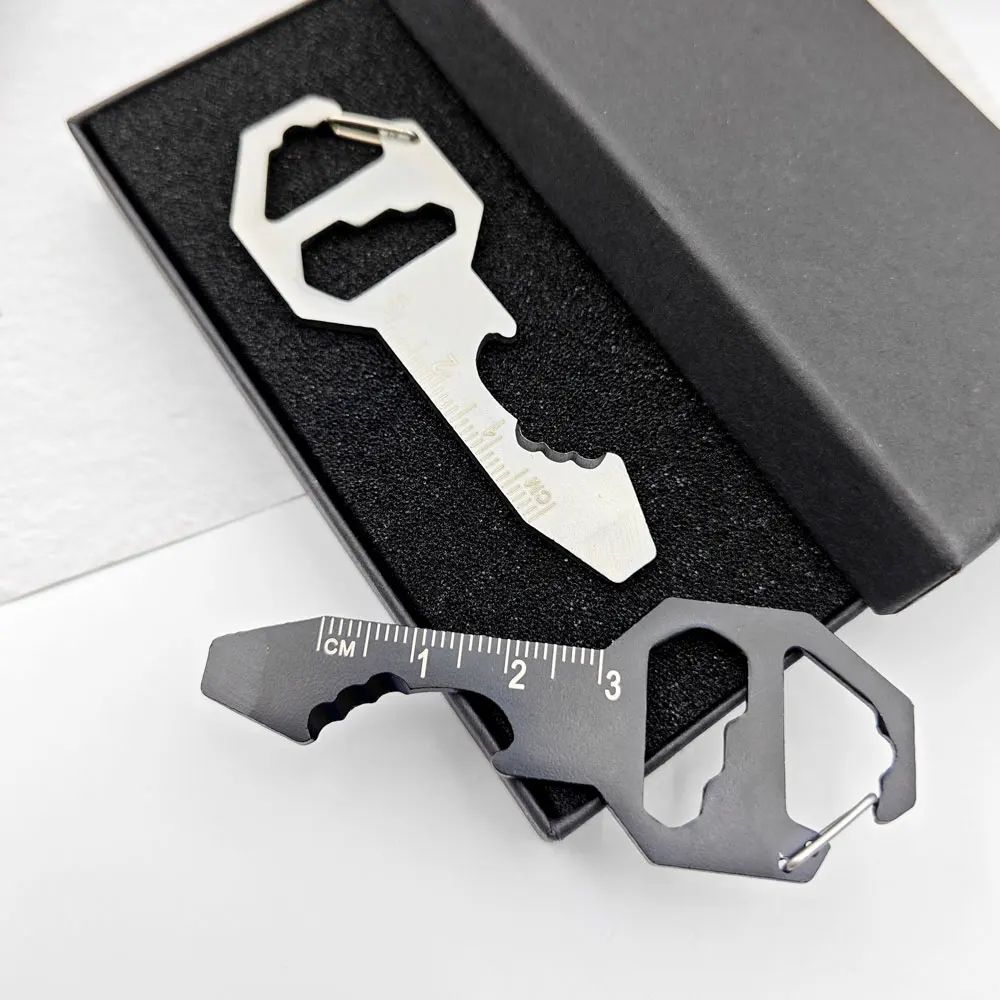 6 In 1 Stainless Steel Multitool Keychain With Bottle Opener And Wrench 3