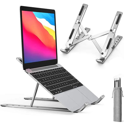 Adjustable Aluminum Laptop Stand Foldable Cooling Riser with Non Slip Support