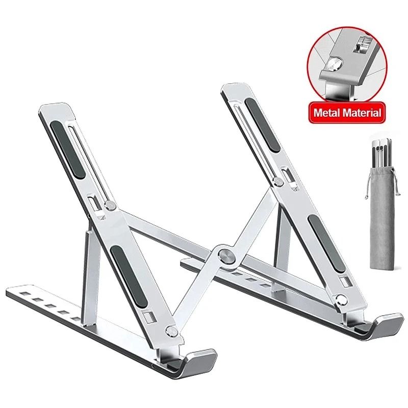 Adjustable Aluminum Laptop Stand Foldable Cooling Riser With Non Slip Support 6