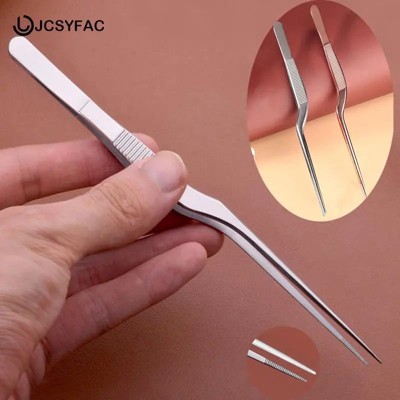 Angled Ear and Nose Wax Removal Forceps 13.5cm Curved Tweezers Tool