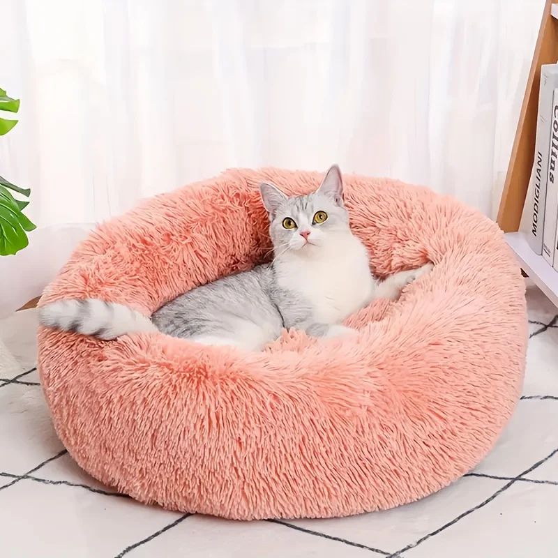 CozyNest Plush Round Pet Bed  Soft Indoor Dog  Cat Bed 2