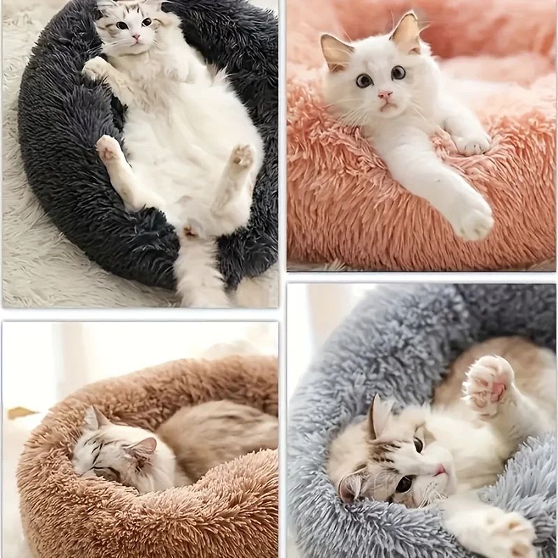 CozyNest Plush Round Pet Bed  Soft Indoor Dog  Cat Bed 3