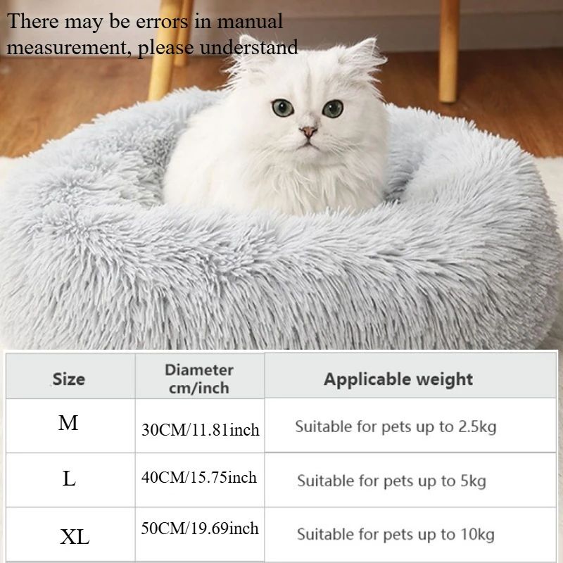 CozyNest Plush Round Pet Bed  Soft Indoor Dog  Cat Bed 5