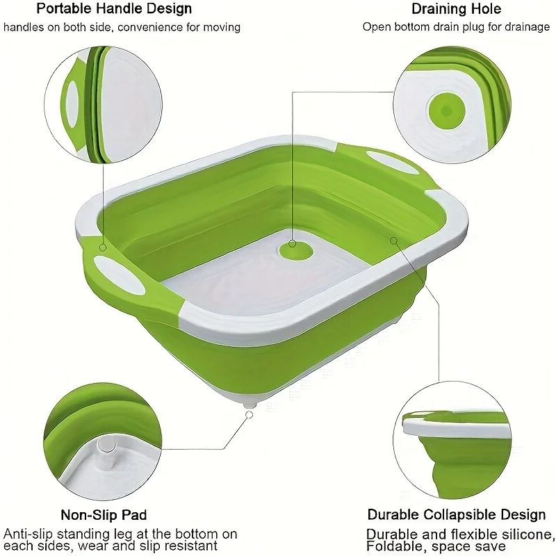 Portable SpaceSaving Basin Sink  Compact Outdoor Travel  Home Wash Tub 4