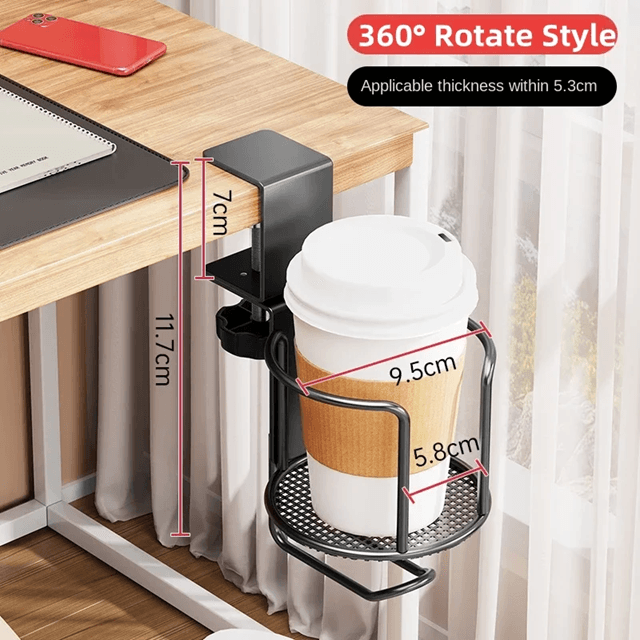 Rotating Clip On Desk Cup Holder 4