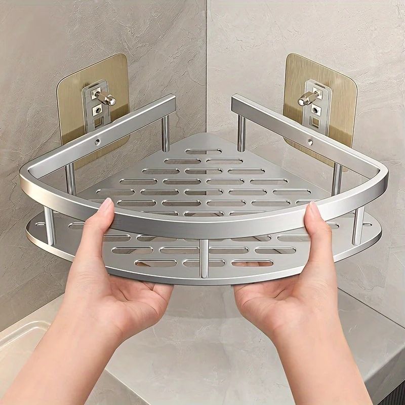 Deluxe Corner Tension Shower Caddy  Stainless Steel Wall Corner Shelf Organizer 2