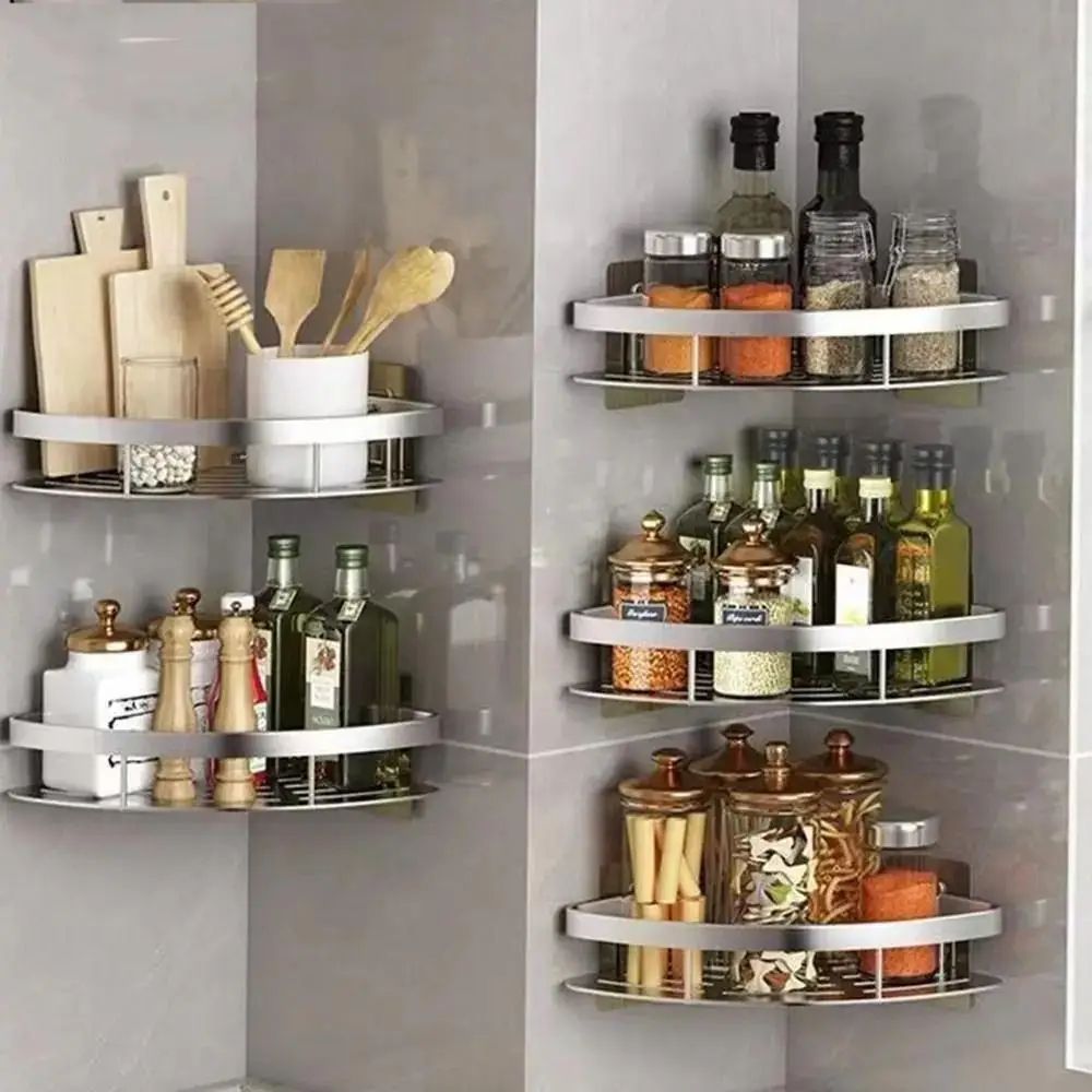 Deluxe Corner Tension Shower Caddy  Stainless Steel Wall Corner Shelf Organizer 3