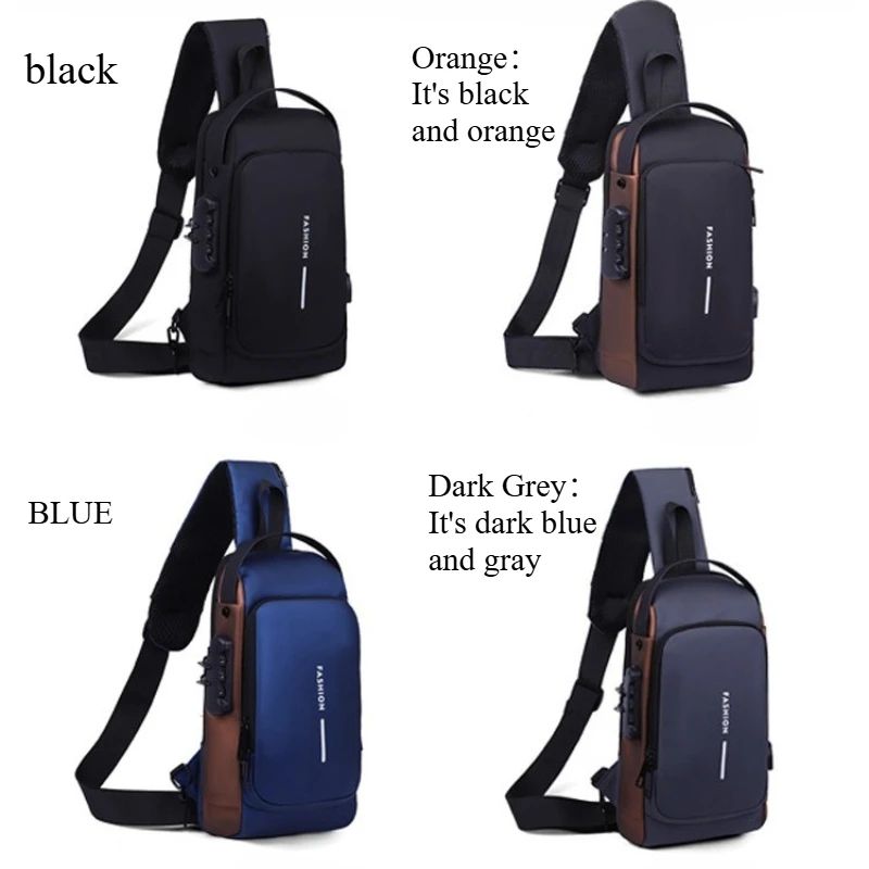 CompactSecure Mens AntiTheft Chest Bag  Durable Oxford Crossbody Sling For Travel  Motorcycle Use 1