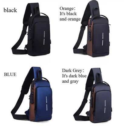 CompactSecure Mens AntiTheft Chest Bag  Durable Oxford Crossbody Sling For Travel  Motorcycle Use 1