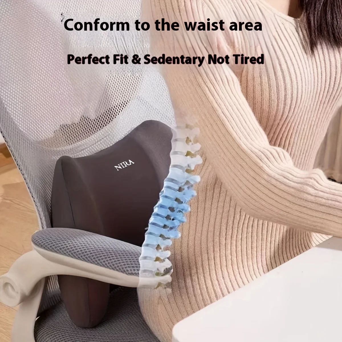 Ultimate Comfort Memory Foam Lumbar Cushion  Ergonomic Back Support Pillow For Office  Home 1