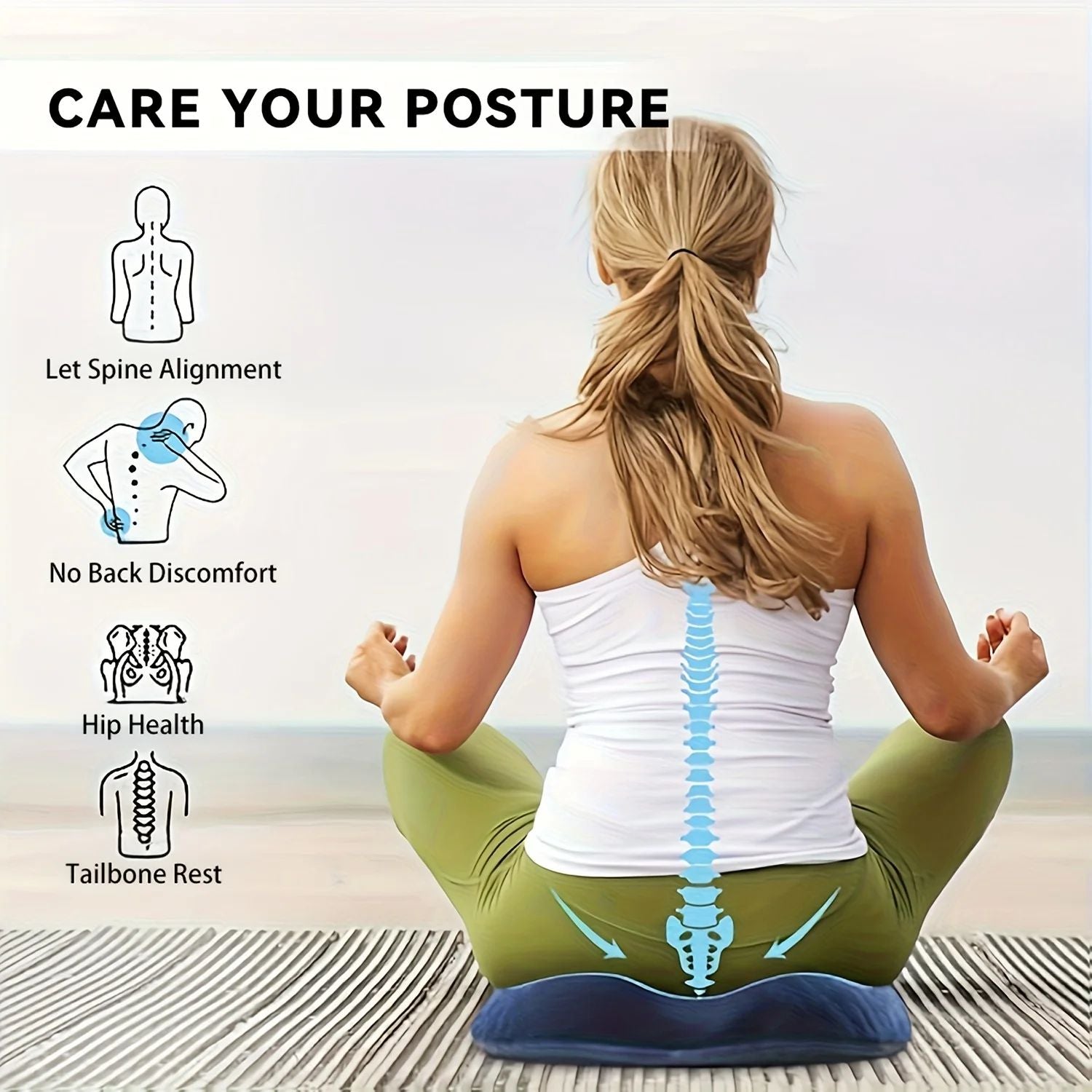 Orthopedic Memory Foam Coccyx Seat Cushion  Tailbone  Hemorrhoid Relief Pillow 2