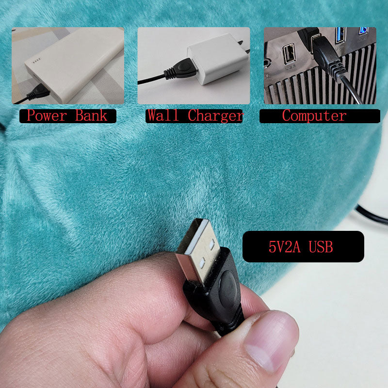 USB Electric Foot Warmer Under Desk Heating Pad Plush Flannel Leg Heater For Winter Cozy Under Desk